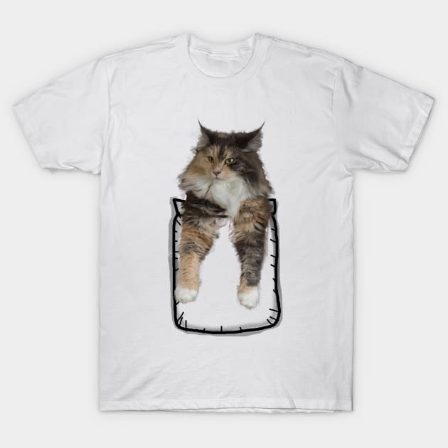 cat in pocket T-Shirt by mohamedayman1